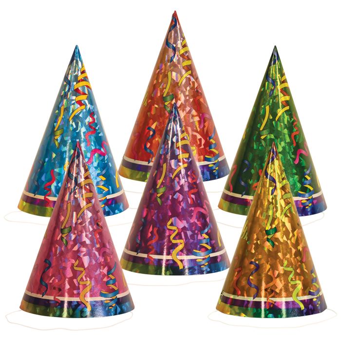 Prismatic Cone Hats 6ct
