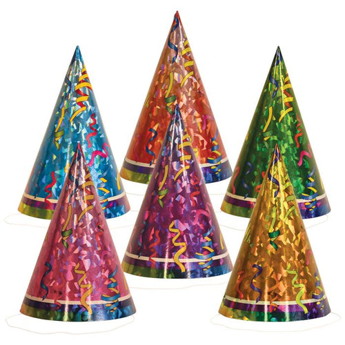 Prismatic Cone Hats 6ct