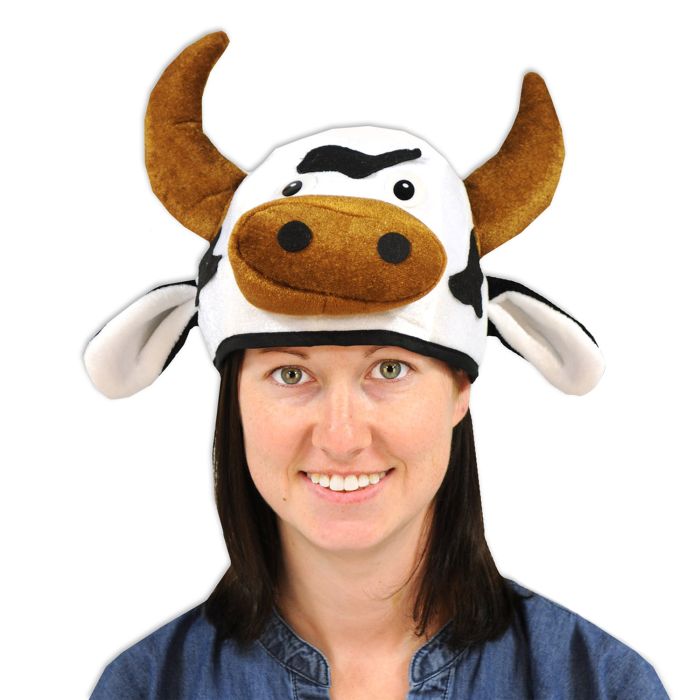 Plush Cow Head Hat