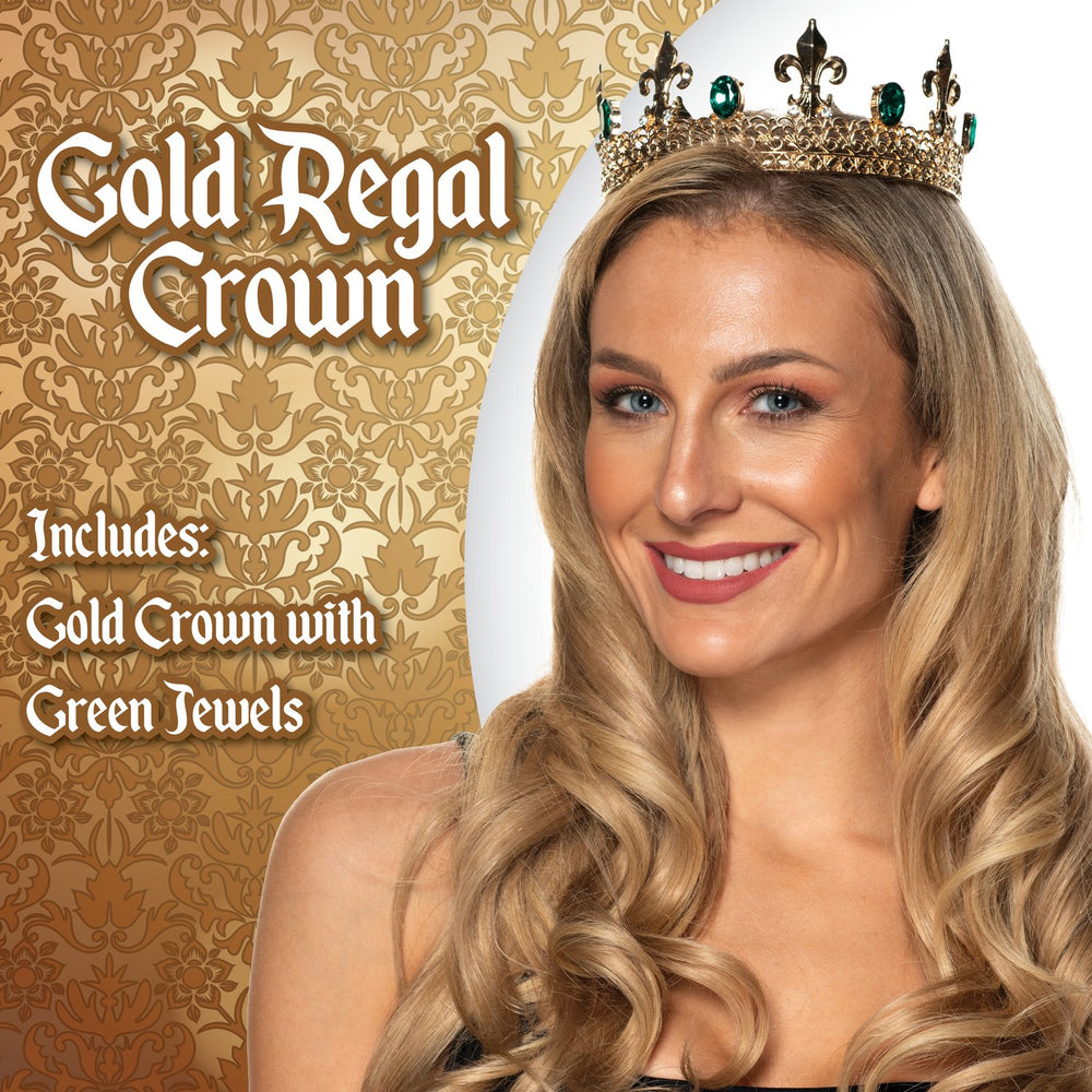 Gold Crown With Green Jewels