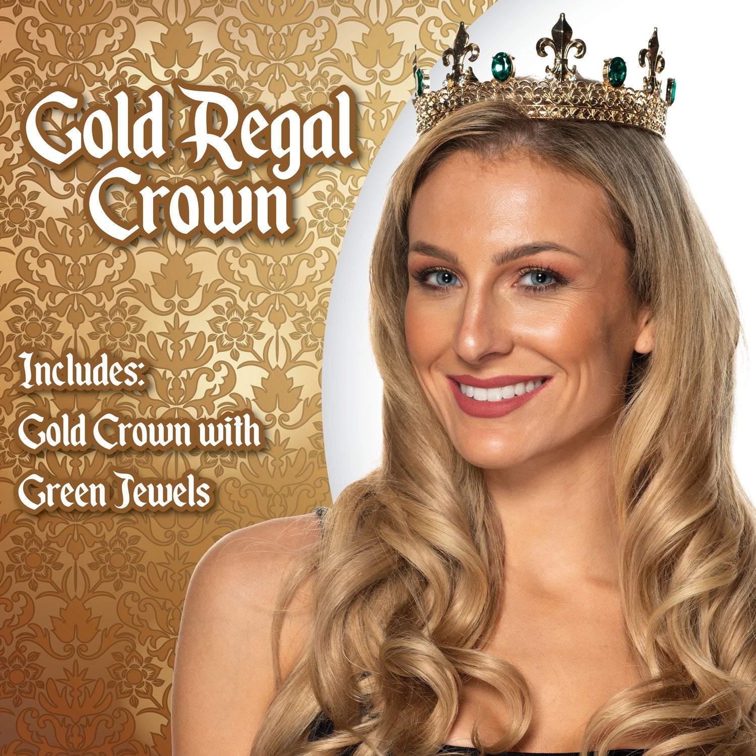 Gold Crown With Green Jewels