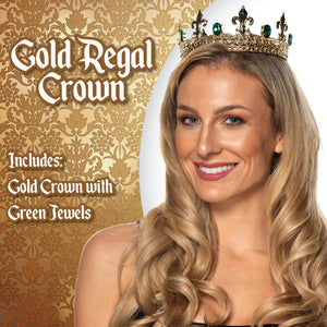 Gold Crown With Green Jewels