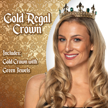 Gold Crown With Green Jewels
