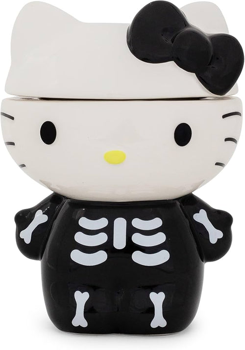 Sanrio Hello Kitty Skeleton Small Ceramic Snack Jar Container With Lid