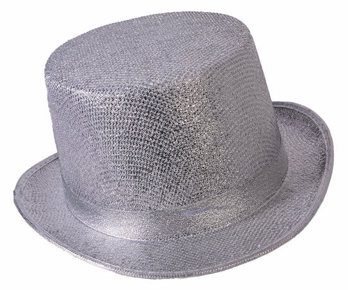 silver glitter top hat
