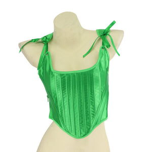 Satin Ribbon Corset | Green