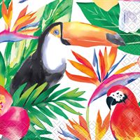 Palm Tropical Luau Beverage Napkins  16ct
