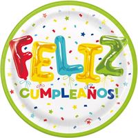 Feliz Cumpleaños Birthday Round 7" Dessert Plates  8ct