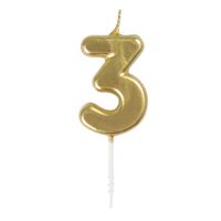 Gold Numeral 3 Birthday Candles  | Candles