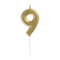 Gold Numeral 9 Birthday Candles  | Candles