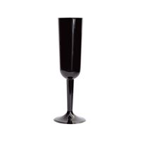 Black Plastic Champagne Flutes  4ct
