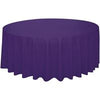 Deep Purple Solid Round Plastic Table Cover  84