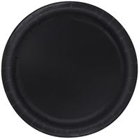 Midnight Black Solid Round 7" Dessert Plates  20ct