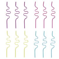 Small Plastic Squiggle Straws 7.5"  12ct