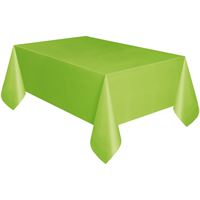Lime Green Solid Rectangular Plastic Table Cover  54" x 108" - Short Fold