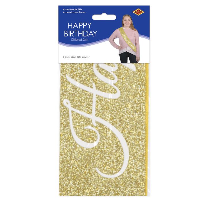 Happy Birthday Glittered Sash