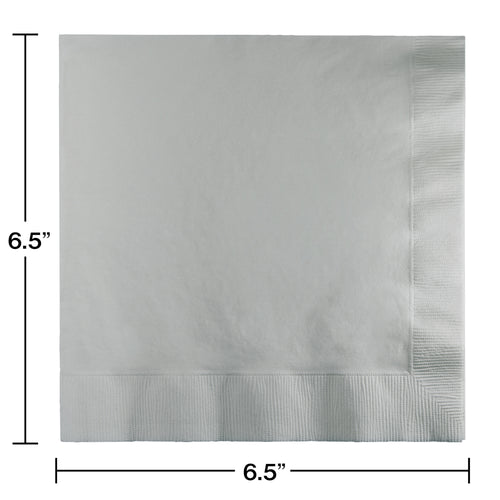 Shimmering Silver 2ply Luncheon Napkins 50ct | Solids