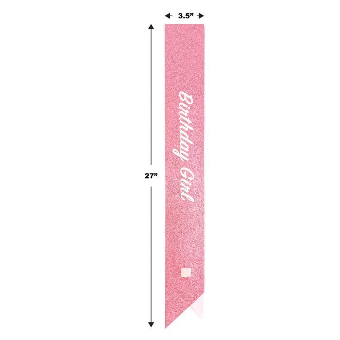 Happy Birthday Glittered Sash | Pink