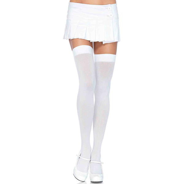 Nylon Thigh High Stockings - White | Leg Avenue