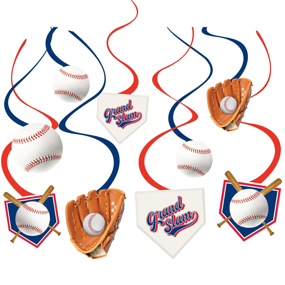 Home Run Baseball Swirl Decorations