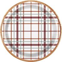 Elegant Thanksgiving Round 9" Dinner Plates  8ct - Foil Stamping