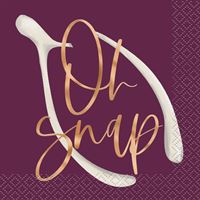 Chic Thanksgiving "Oh Snap" Beverage Napkins  16ct - Foil Stamping