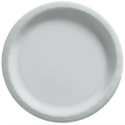Shimmering Silver 10in Paper Plates 20ct | Solids