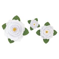 Assorted White Paper Flowers DIY Decoration Kit  3pc