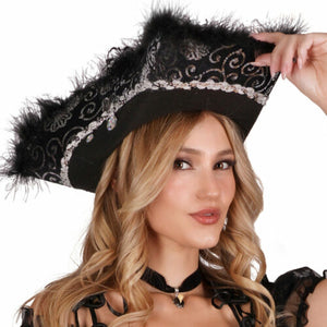 Three Point Furry Pirate Hat