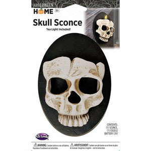 6" Halloween Home Light Up Skull Wall Sconce