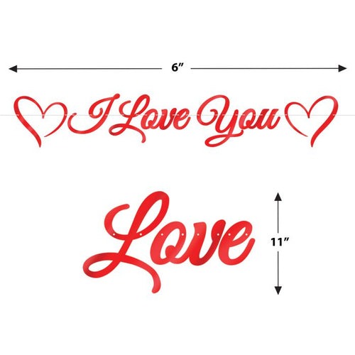 Foil I Love You Banner