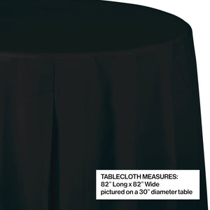 Black Velvet Round Plastic Table Cover | Solids