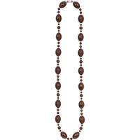 1pc Kickoff Football Brown Beaded Necklace  32"