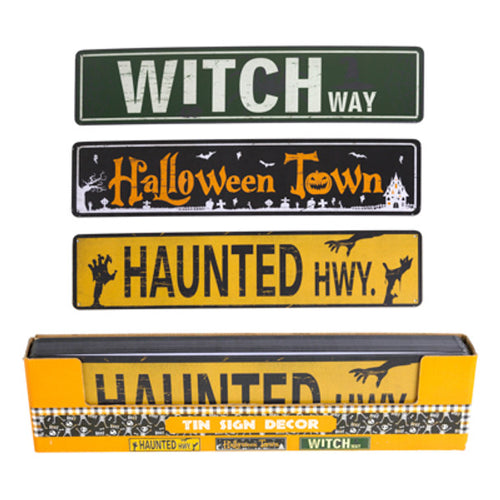 SIGN TIN HALLOWEEN PRINTED WALL DECOR