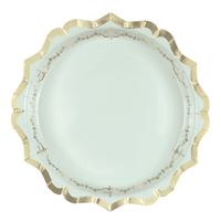 Golden Garden Party Shaped-Edge 8.25" Plates  8ct - Foil Stamping
