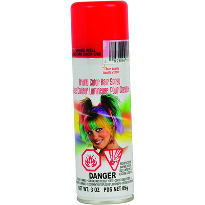red temporary colored hairspray