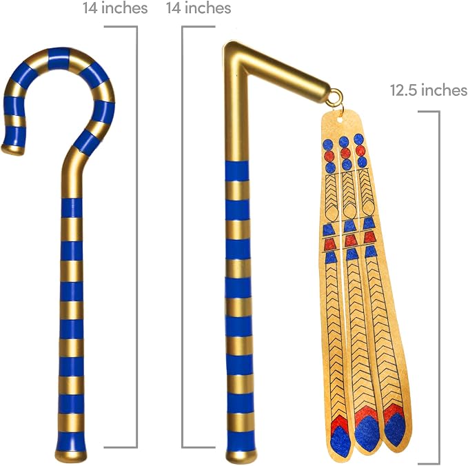 Egyptian Style Crook and Flail Costume Accessory Set