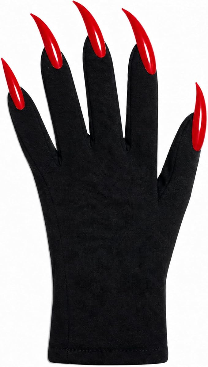 Long Nail Claw Glove Red