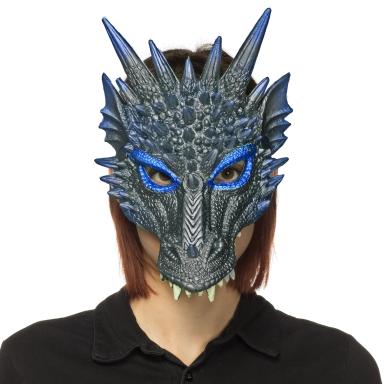 grey fantasy dragon mask