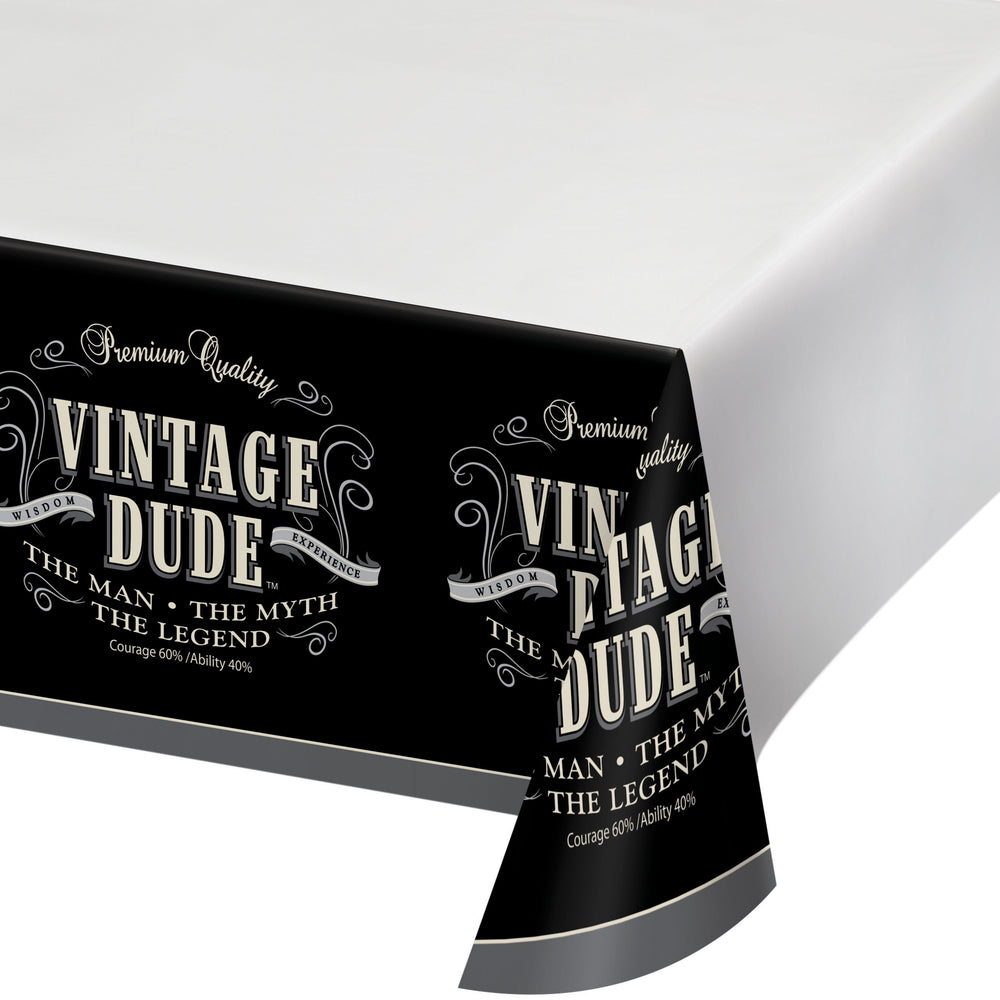 Vintage Dude Plastic Table Cover | Milestone Birthday