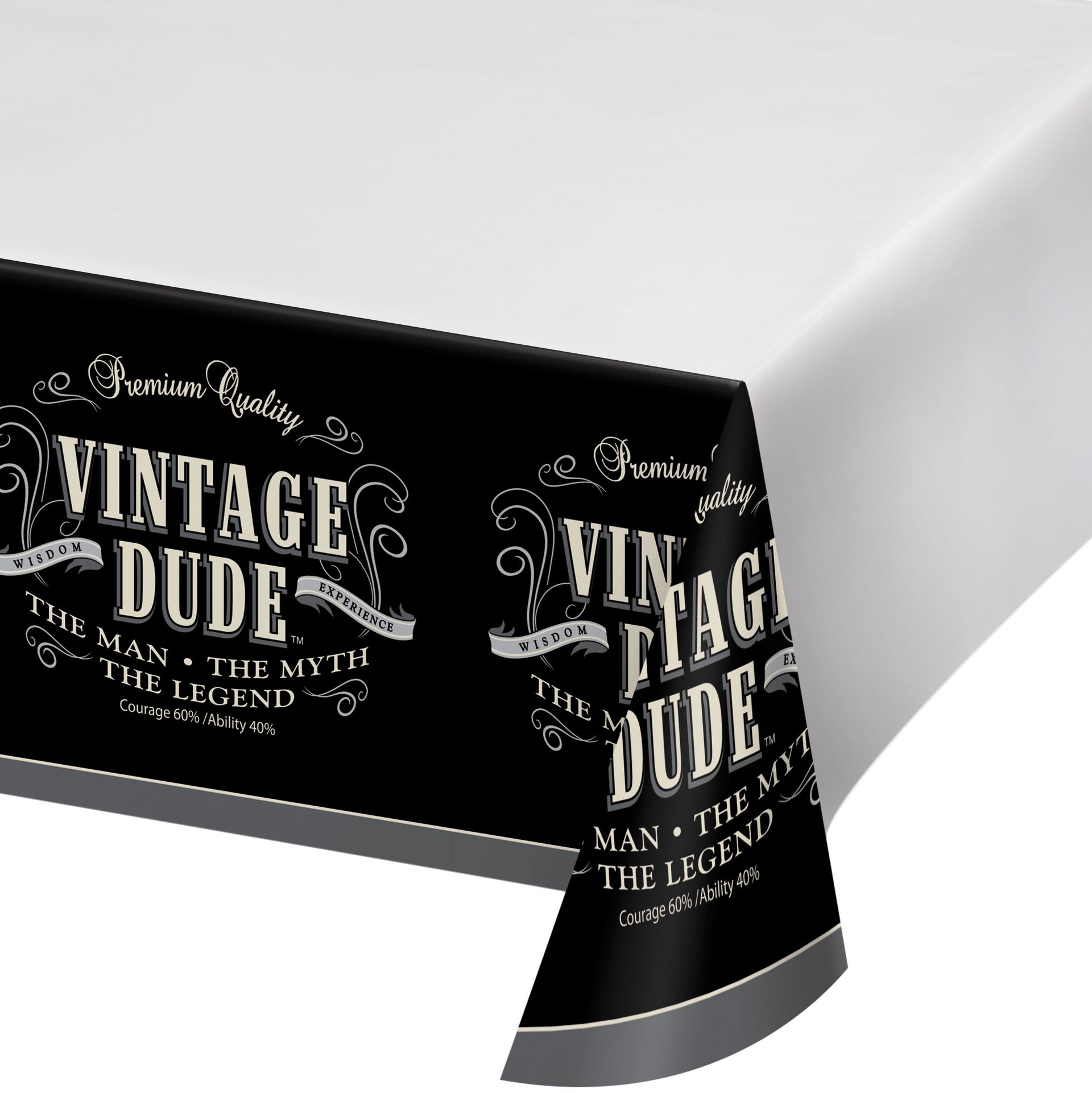 Vintage Dude Plastic Table Cover | Milestone Birthday