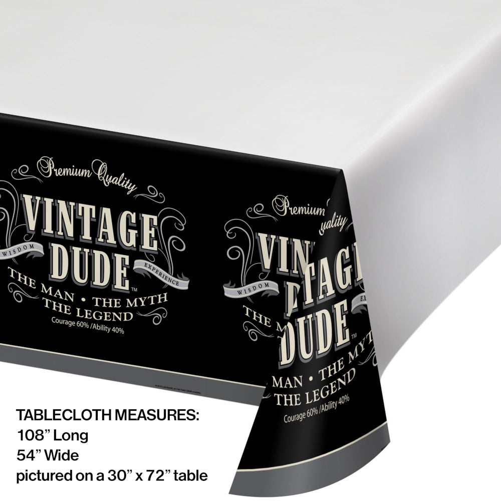 Vintage Dude Plastic Table Cover | Milestone Birthday