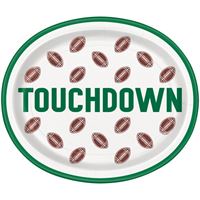 Football Toss "Touchdown" Oval 12" Plates  8ct