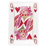 Red & Pink Valentines Queen of Hearts 9" x 6" Appetizer Plates  8ct - Foil Board