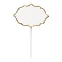 Premier Stylz Write-On Charcuterie Paper Food Picks with Gold Foil Trim  10ct