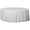 White Round Plastic Table Cover | Solids