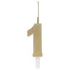 Gold Number Sparkler-Topped Birthday Candle