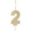 Gold Number Sparkler-Topped Birthday Candle