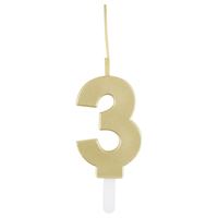 Gold Number Sparkler-Topped Birthday Candle