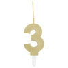 Gold Number Sparkler-Topped Birthday Candle